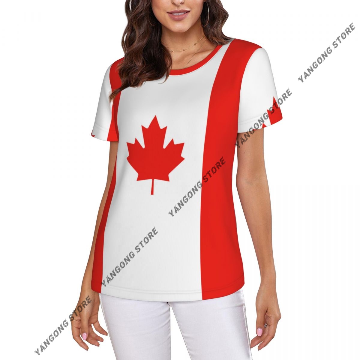 Summer Clothing Women Canada - Kaos Wanita Kaos Bendera Kanada Kanada