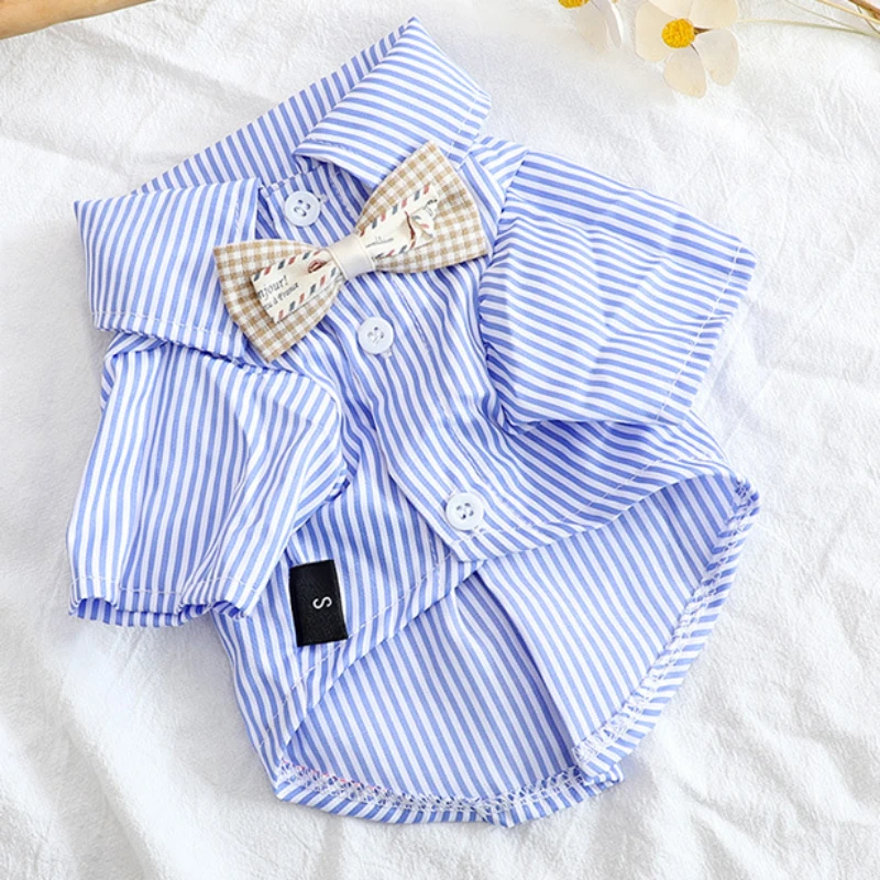 Summer Clothing Wholesale - Pakaian Anjing Peliharaan Kemeja Bergaris dengan